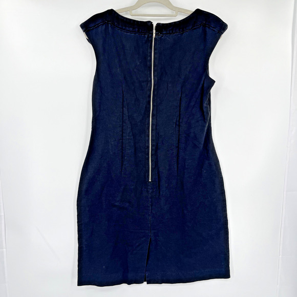 Spense Linen Blend Sheath Dress Sz 10 Grommet Witchy Modern Minimalist Y2K Edgy - Picture 6 of 11